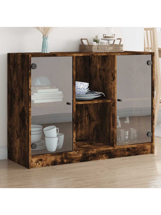 Příborník kouřový dub 102 x 37 x 75,5 cm kompozitní dřevo