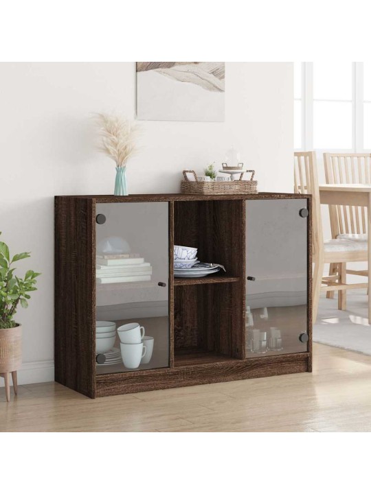 Příborník hnědý dub 102 x 37 x 75,5 cm kompozitní dřevo