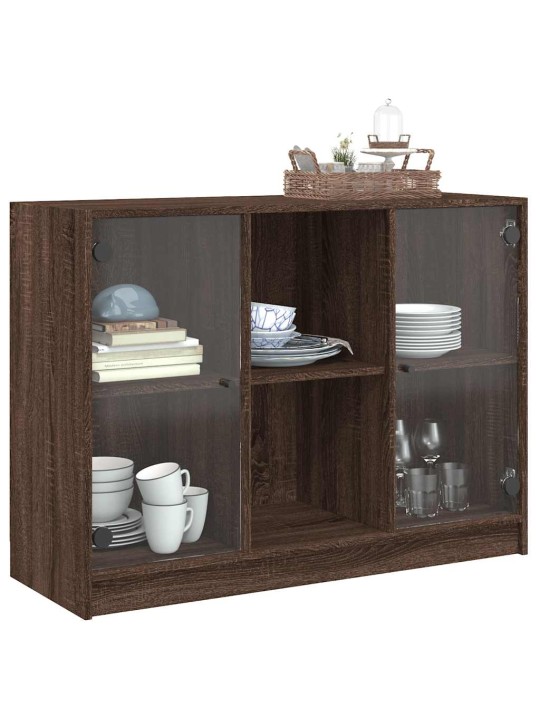 Příborník hnědý dub 102 x 37 x 75,5 cm kompozitní dřevo