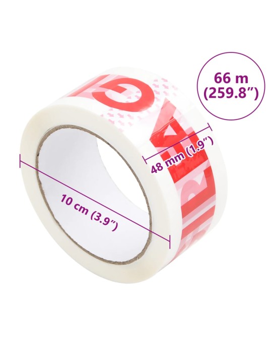 Lepicí páska 36 ks s potiskem FRAGILE bílá 48 mm x 66 m