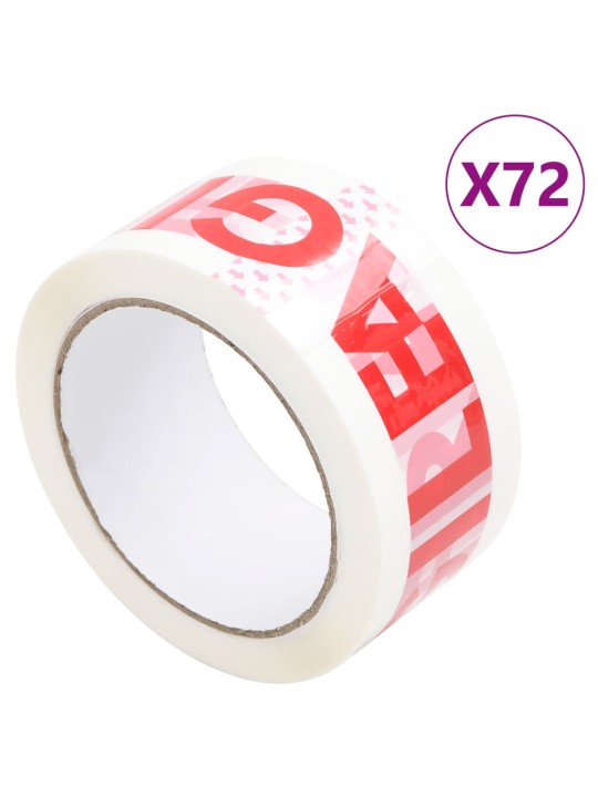 Lepicí páska 72 ks s potiskem FRAGILE bílá 48 mm x 66 m