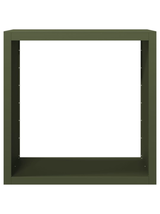 Stojan na palivové dřevo zelený 100 x 40 x 100 cm ocel