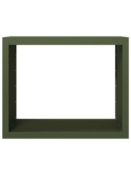 Stojan na palivové dřevo zelený 100 x 40 x 80 cm ocel