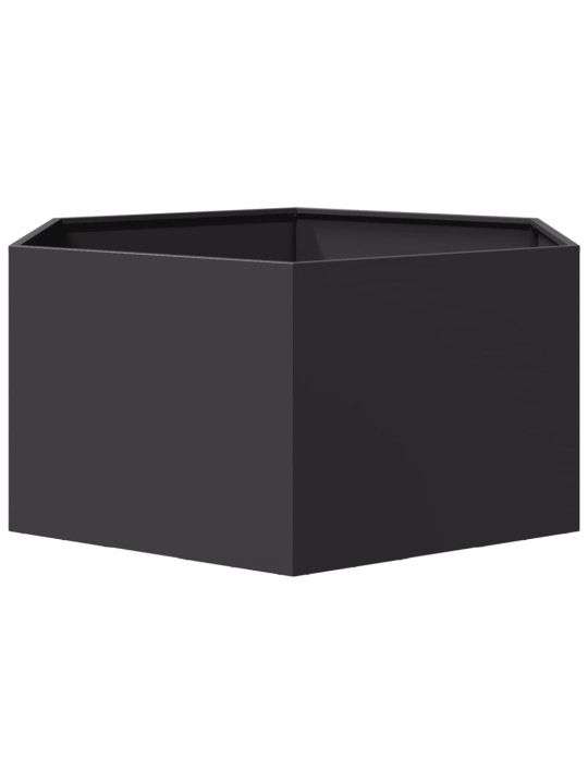 Zahradní truhlík černý šestihranný 104 x 90 x 45 cm ocel