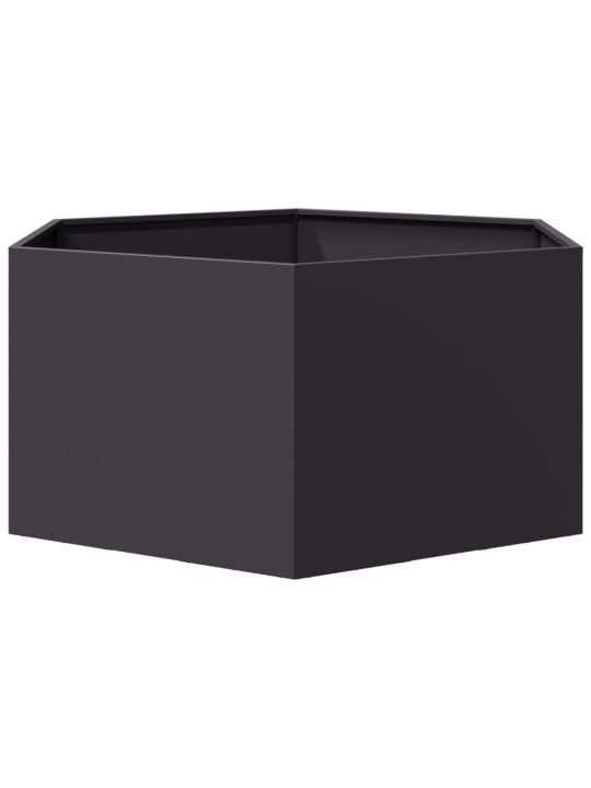 Zahradní truhlík černý šestihranný 104 x 90 x 45 cm ocel