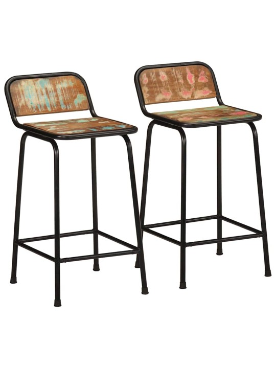 Vidaxl barové stoličky 2 ks 46x35,5x80 cm rekultivované masivní dřevo