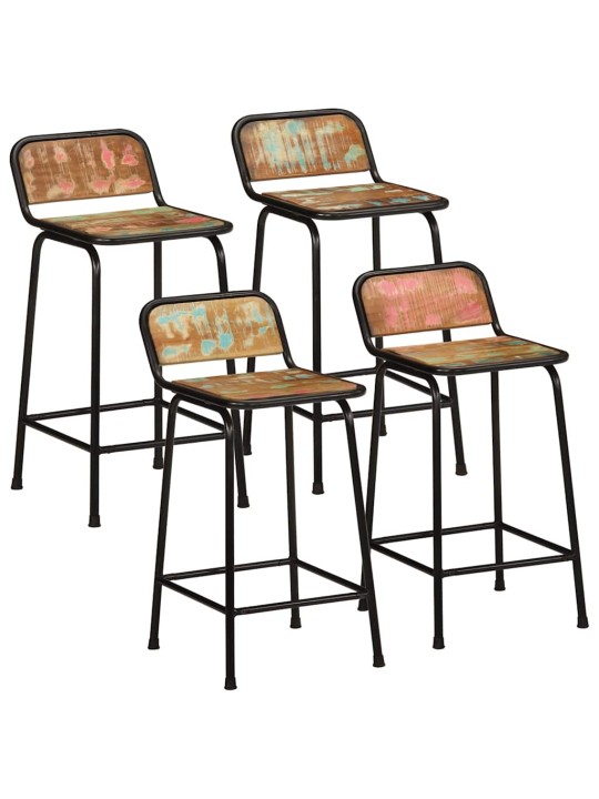 Vidaxl barové stoličky 4 ks 46x35,5x80 cm masivní dřevo rekultivované