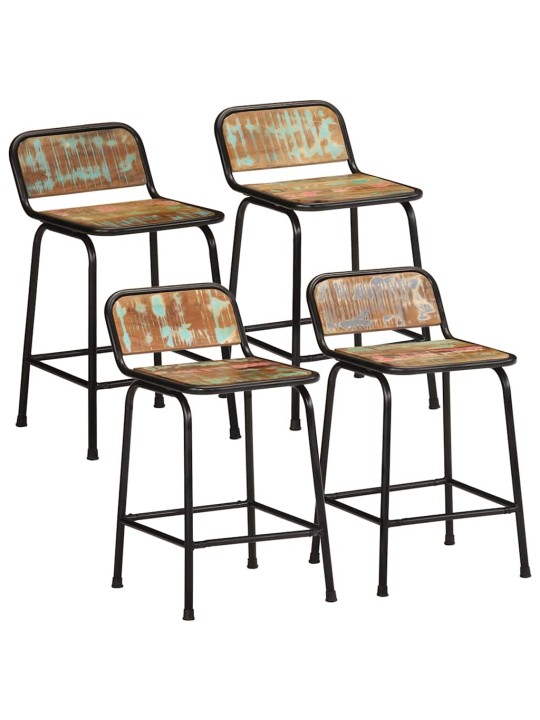 Vidaxl barové stoličky 4 ks 46x35,5x70 cm masivní dřevo rekultivované