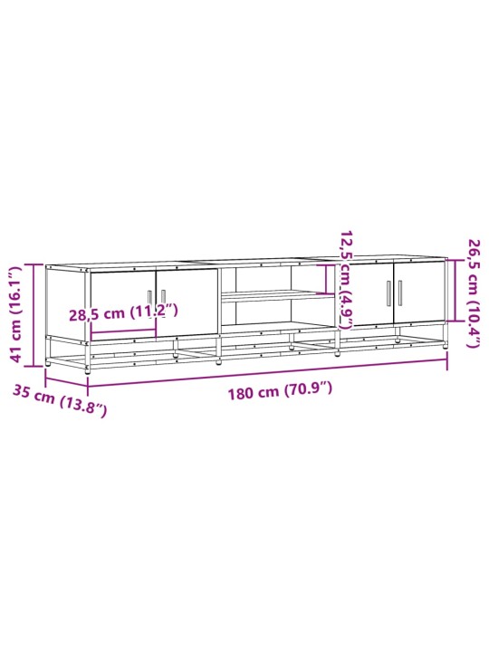 TV skříňka kouřový dub 180 x 35 x 41 cm kompozitní dřevo