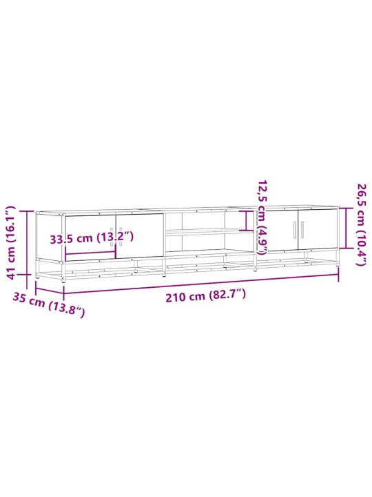 TV skříňka kouřový dub 210 x 35 x 41 cm kompozitní dřevo