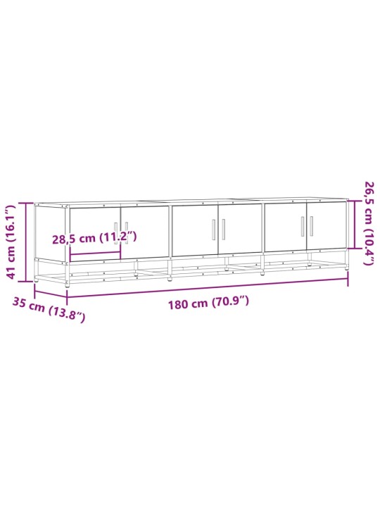 TV skříňka černá 180 x 35 x 41 cm kompozitní dřevo