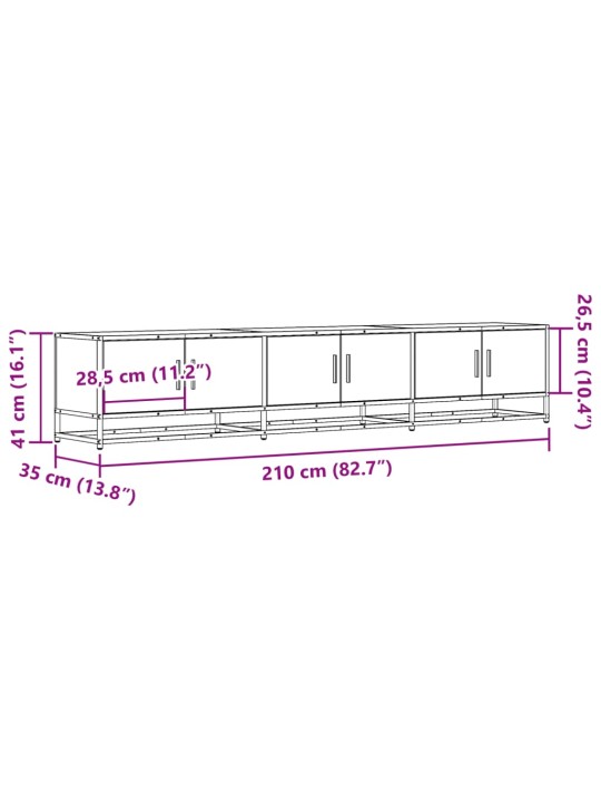 TV skříňka kouřový dub 210 x 35 x 41 cm kompozitní dřevo