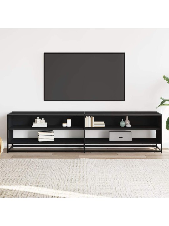 TV skříňka černá 180,5 x 40 x 46 cm kompozitní dřevo