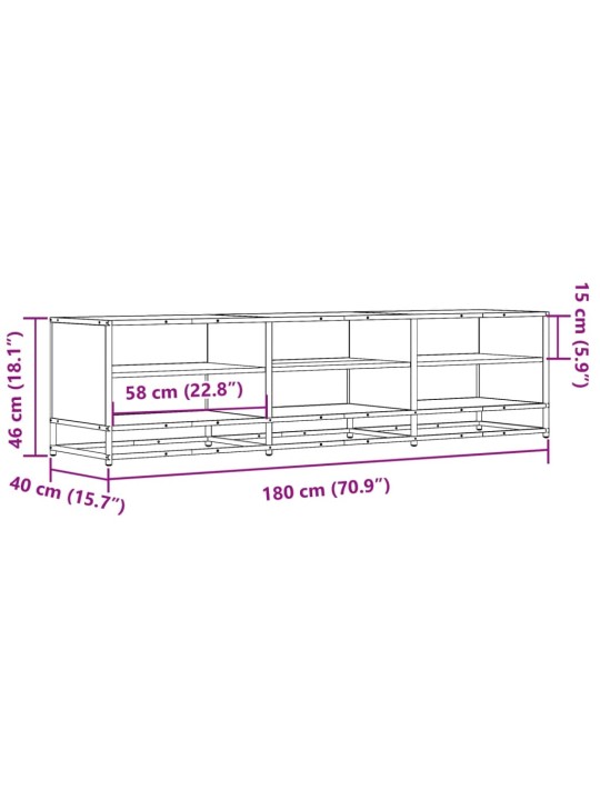 TV skříňka kouřový dub 180 x 40 x 46 cm kompozitní dřevo