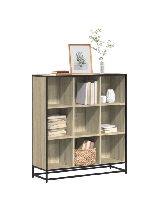 Knihovna dub sonoma 97,5 x 33 x 107,5 cm kompozitní dřevo a kov