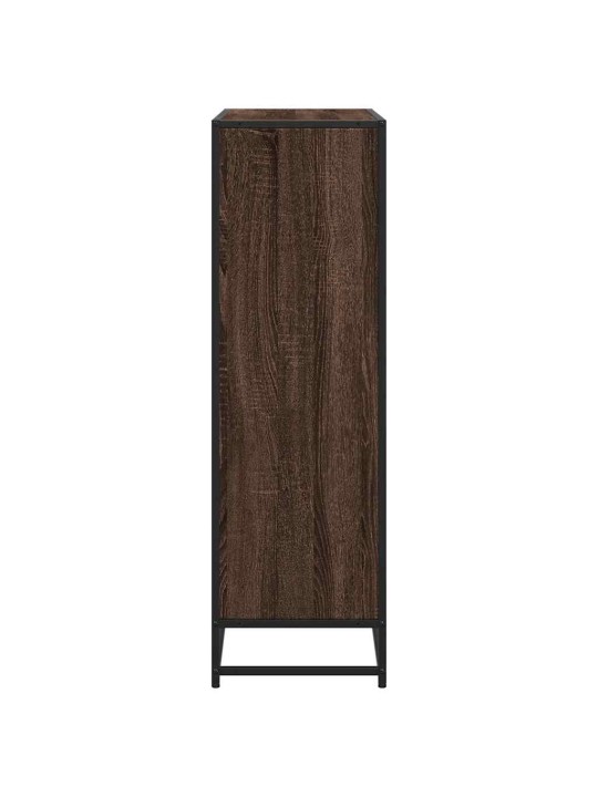 Knihovna hnědý dub 97,5 x 33 x 107,5 cm kompozitní dřevo a kov