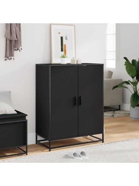Botník černý 75 x 38 x 97,5 cm kompozitní dřevo a kov