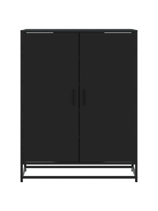 Botník černý 75 x 38 x 97,5 cm kompozitní dřevo a kov