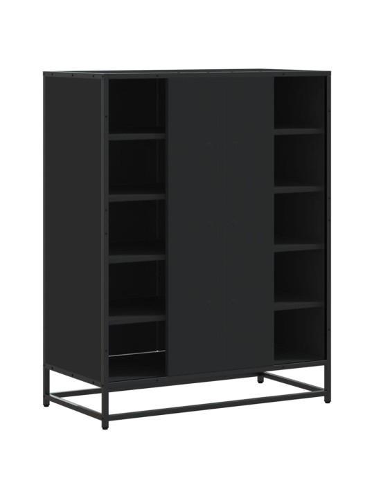 Botník černý 75 x 38 x 97,5 cm kompozitní dřevo a kov