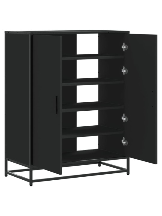 Botník černý 75 x 38 x 97,5 cm kompozitní dřevo a kov