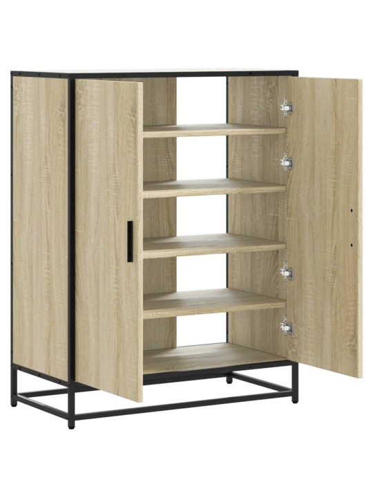 Botník dub sonoma 75 x 38 x 97,5 cm kompozitní dřevo a kov