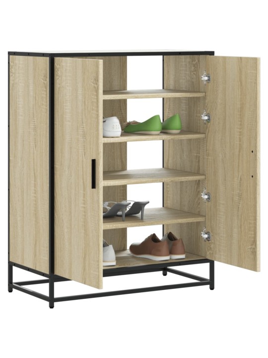 Botník dub sonoma 75 x 38 x 97,5 cm kompozitní dřevo a kov