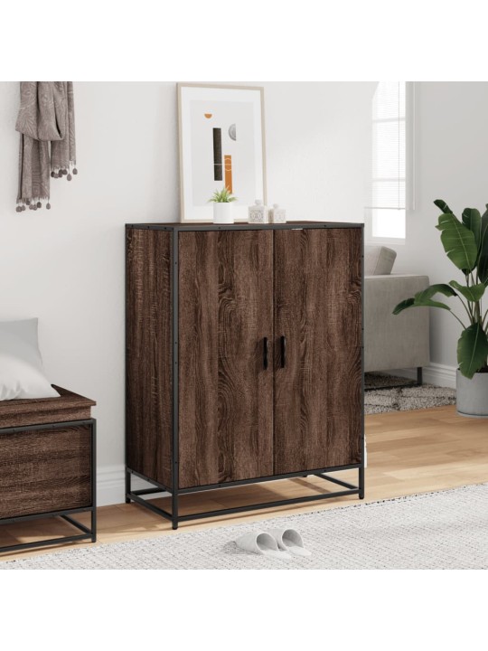 Botník hnědý dub 75 x 38 x 97,5 cm kompozitní dřevo a kov