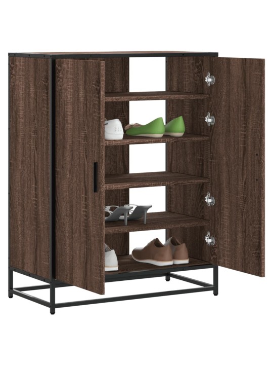 Botník hnědý dub 75 x 38 x 97,5 cm kompozitní dřevo a kov