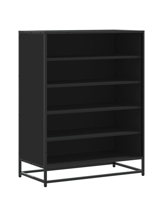 Botník černý 75 x 38 x 97,5 cm kompozitní dřevo a kov