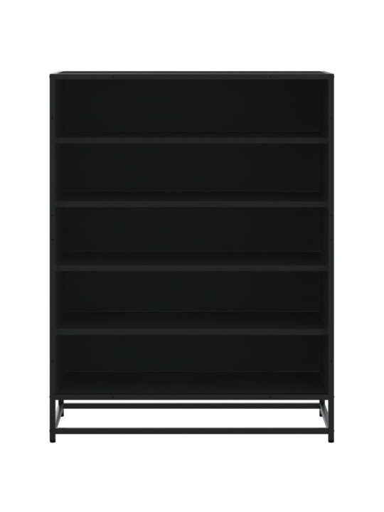 Botník černý 75 x 38 x 97,5 cm kompozitní dřevo a kov