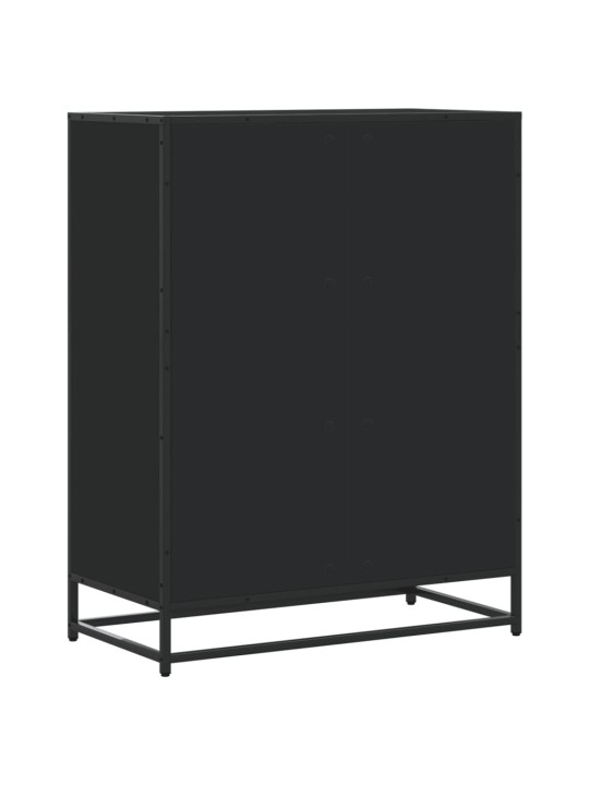 Botník černý 75 x 38 x 97,5 cm kompozitní dřevo a kov