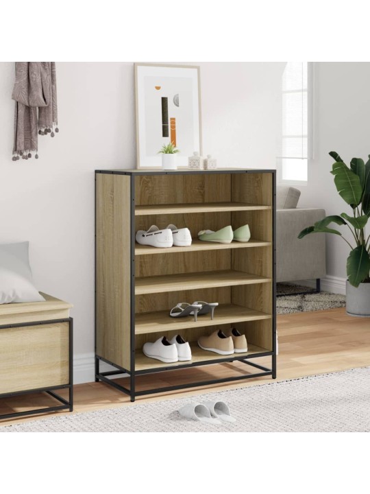Botník dub sonoma 75 x 38 x 97,5 cm kompozitní dřevo a kov