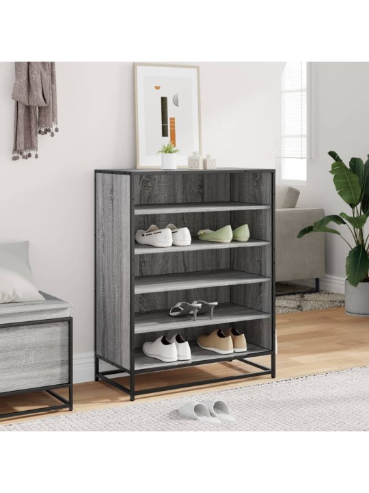 Botník šedý sonoma 75 x 38 x 97,5 cm kompozitní dřevo a kov