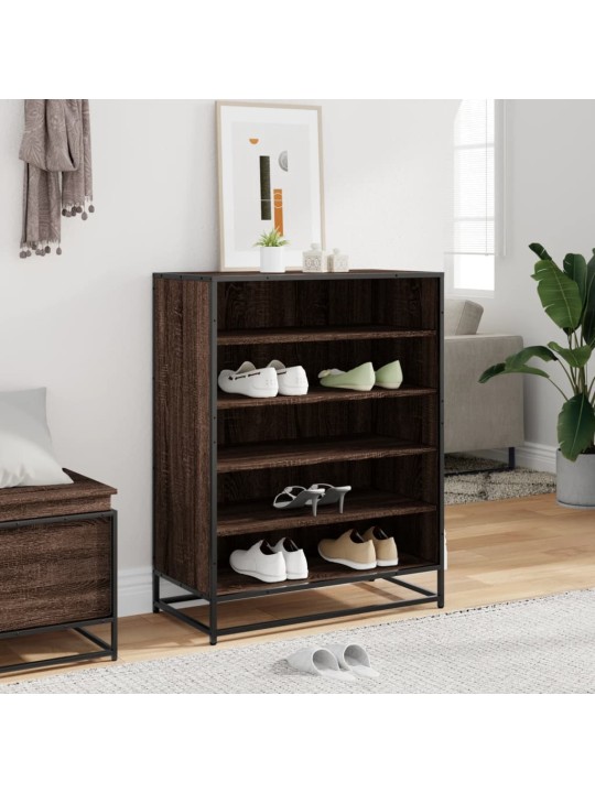 Botník hnědý dub 75 x 38 x 97,5 cm kompozitní dřevo a kov