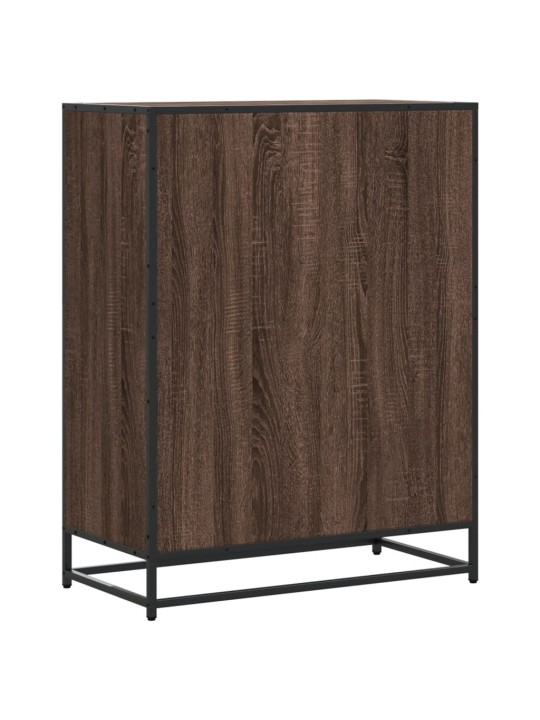 Botník hnědý dub 75 x 38 x 97,5 cm kompozitní dřevo a kov