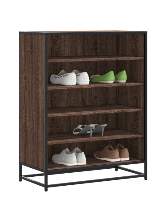 Botník hnědý dub 75 x 38 x 97,5 cm kompozitní dřevo a kov