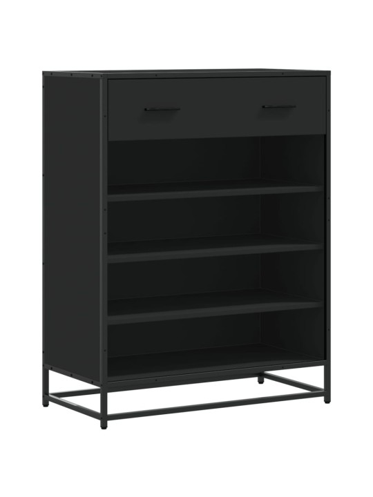 Botník černý 75 x 38 x 97,5 cm kompozitní dřevo a kov