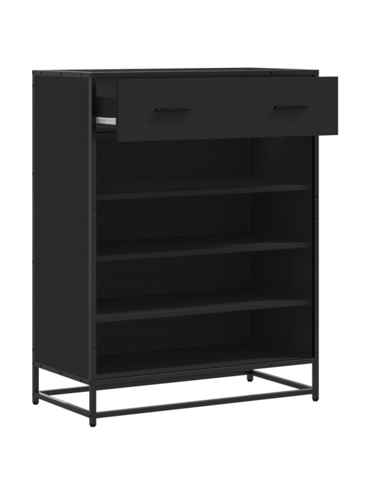 Botník černý 75 x 38 x 97,5 cm kompozitní dřevo a kov