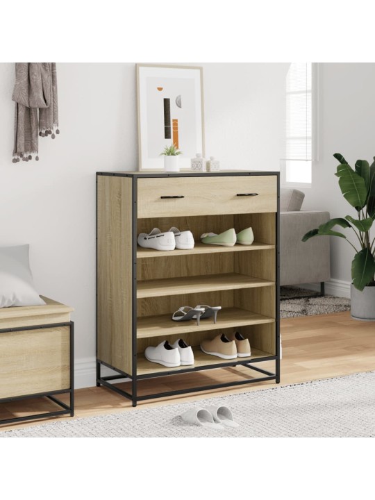 Botník dub sonoma 75 x 38 x 97,5 cm kompozitní dřevo a kov