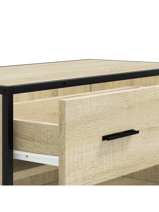 Botník dub sonoma 75 x 38 x 97,5 cm kompozitní dřevo a kov