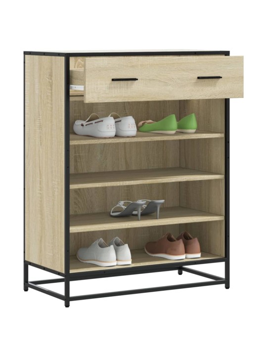 Botník dub sonoma 75 x 38 x 97,5 cm kompozitní dřevo a kov