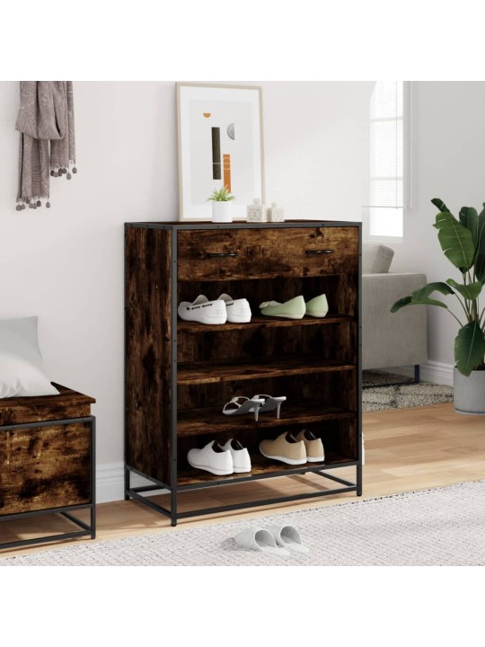Botník kouřový dub 75 x 38 x 97,5 cm kompozitní dřevo a kov