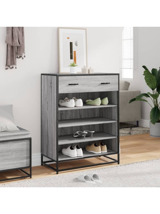 Botník šedý sonoma 75 x 38 x 97,5 cm kompozitní dřevo a kov