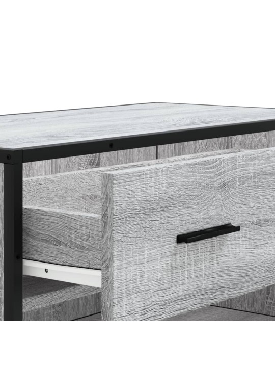 Botník šedý sonoma 75 x 38 x 97,5 cm kompozitní dřevo a kov