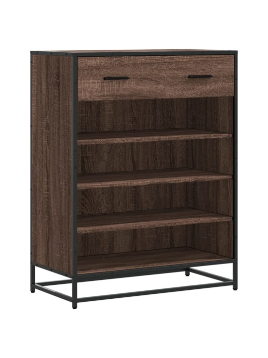 Botník hnědý dub 75 x 38 x 97,5 cm kompozitní dřevo a kov