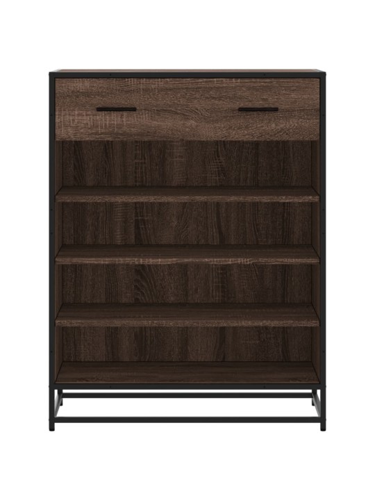 Botník hnědý dub 75 x 38 x 97,5 cm kompozitní dřevo a kov