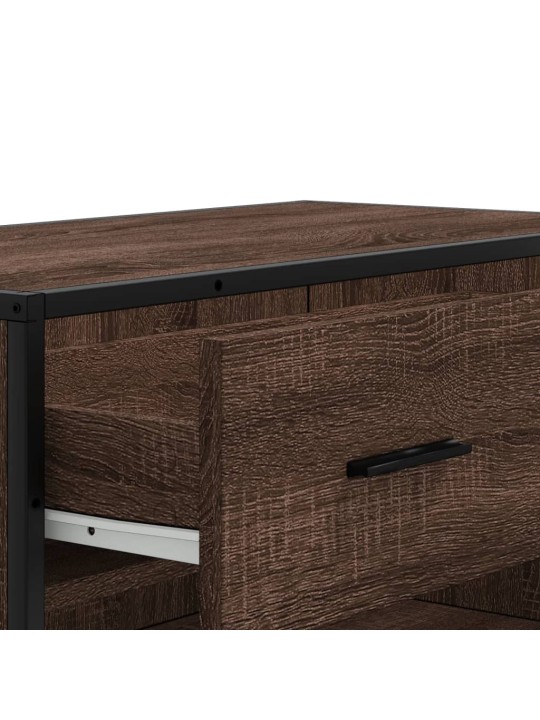 Botník hnědý dub 75 x 38 x 97,5 cm kompozitní dřevo a kov