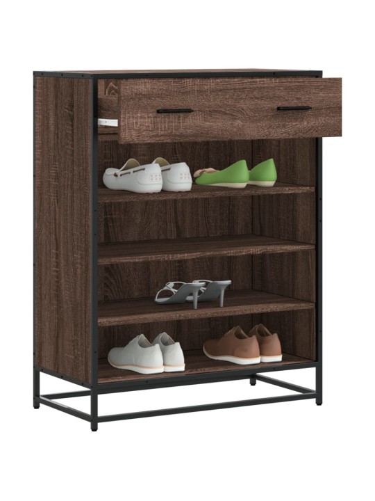 Botník hnědý dub 75 x 38 x 97,5 cm kompozitní dřevo a kov