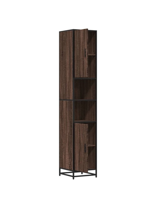 Koupelnová skříňka hnědý dub 35x37,5x188,5 cm kompozit a kov
