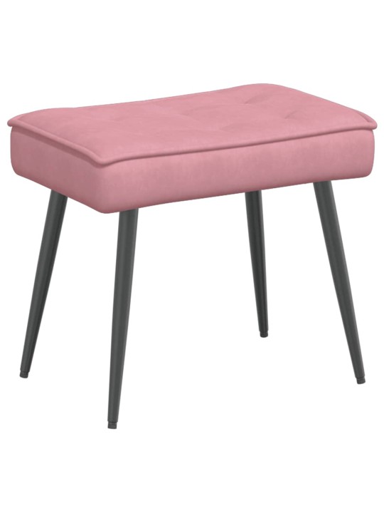 Relaxační křeslo se stoličkou růžové samet